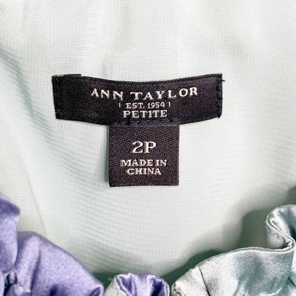 ANN TAYLOR Halter Floral Shift Dress Sleeveless Above Knee Green Multi Size 2P - Picture 8 of 11